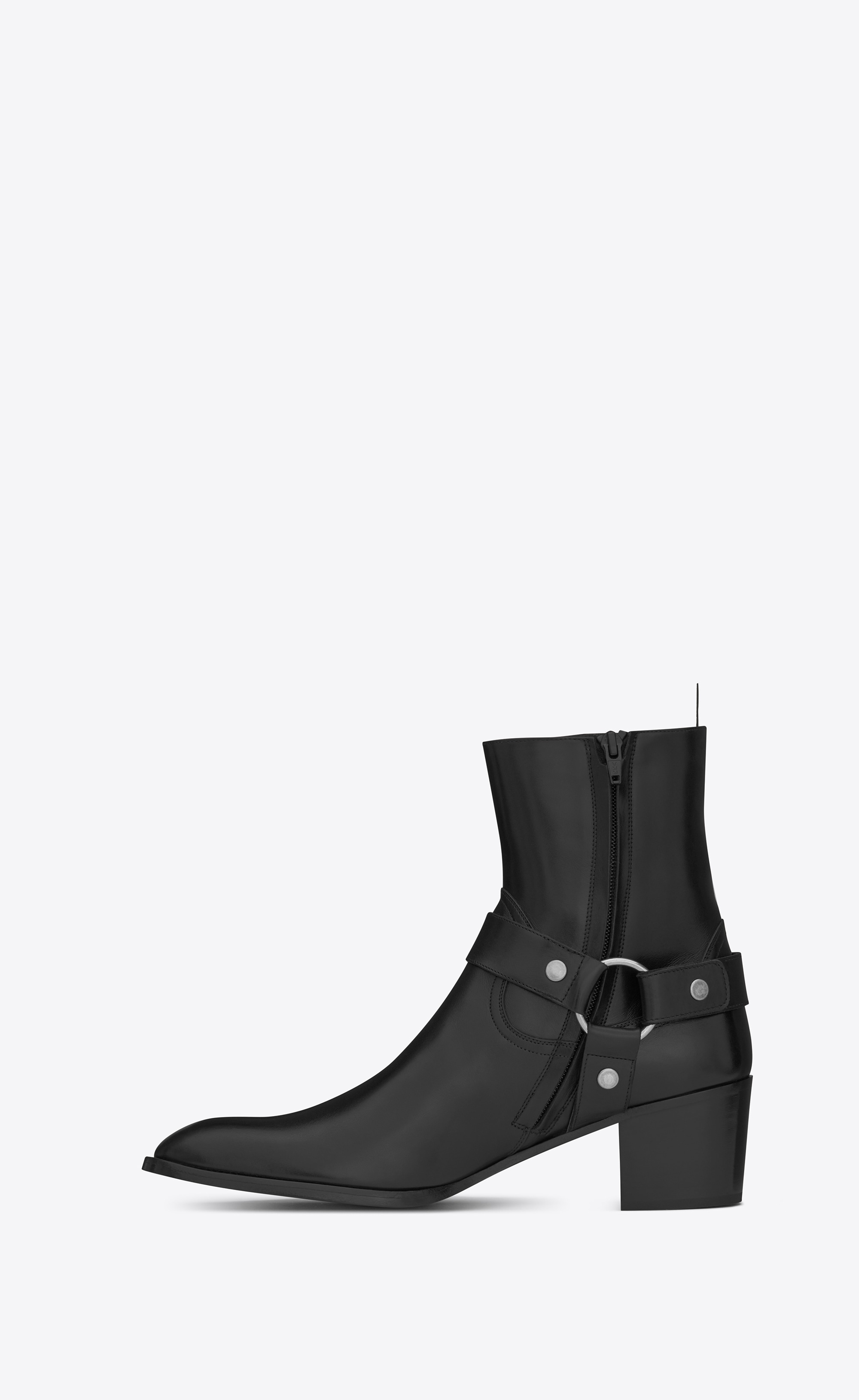 Saint Laurent Classic WYATT 60 Harness Boot In Black Leather | YSL.com