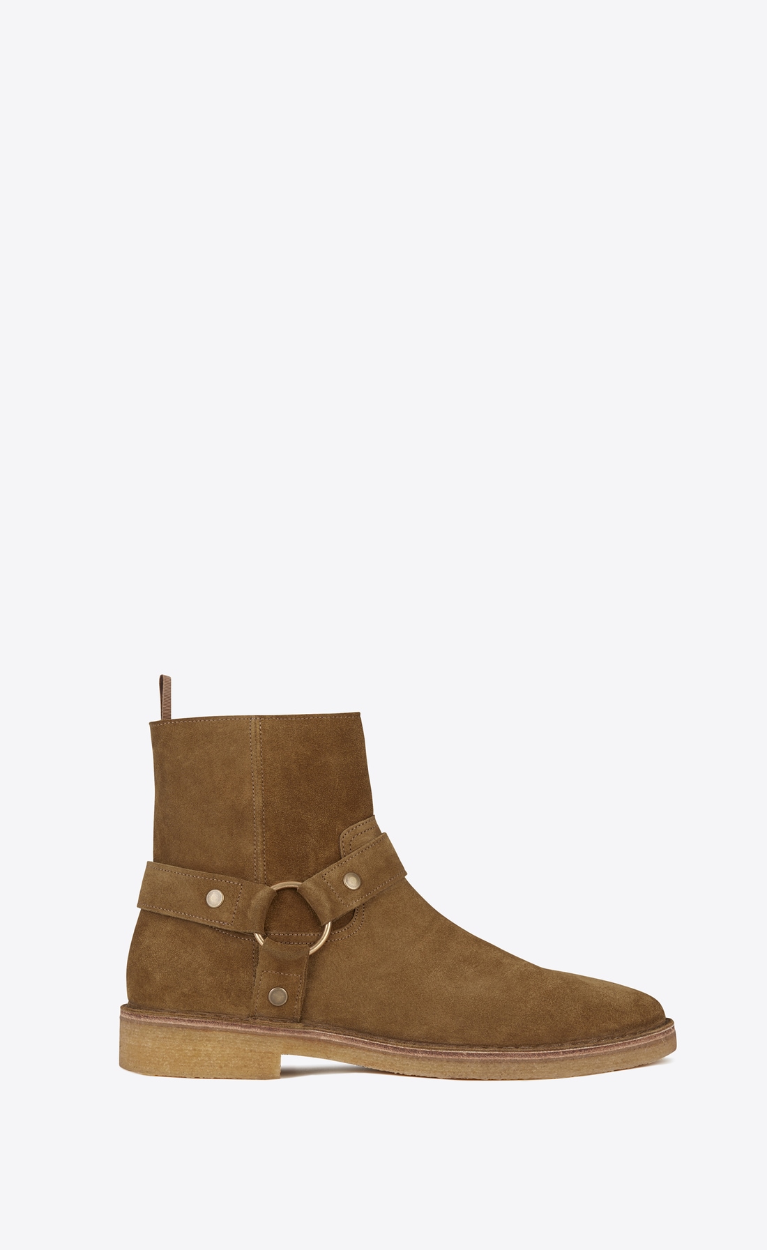 Saint Laurent Stivali NEVADA 20 Harness Marrone Chiaro In Scamosciato | YSL.com