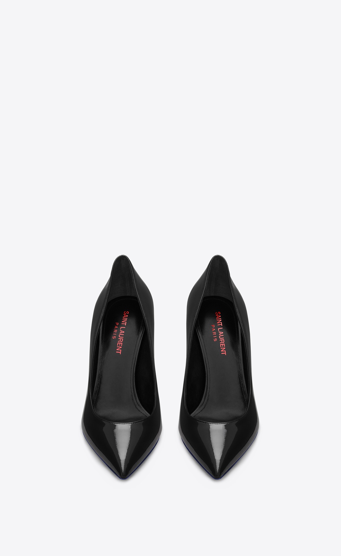 Saint Laurent ‎OPYUM 110 Pump In Black Patent Leather And Red Metal ...
