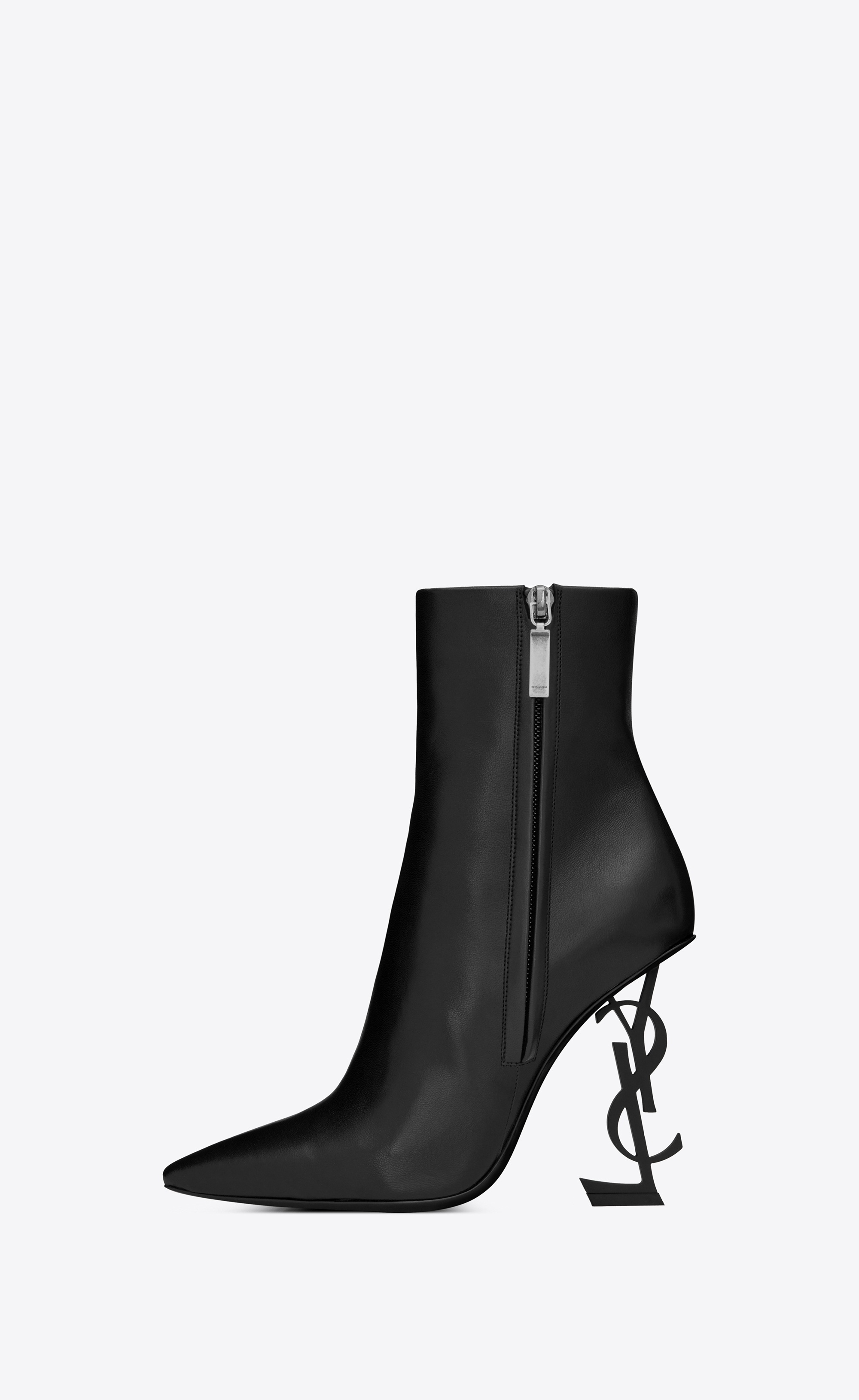 Saint Laurent ‎Opyum Ankle Boot In Leather With Black Heel ‎ | YSL.com