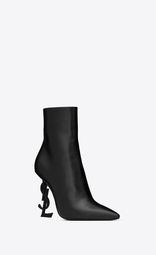 Saint Laurent ‎Opyum Ankle Boot In Leather With Black Heel ‎ | YSL.com