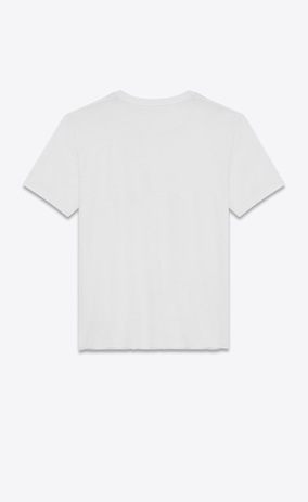 Saint Laurent Oversized Saint Laurent Signature T Shirt In Ivory And 