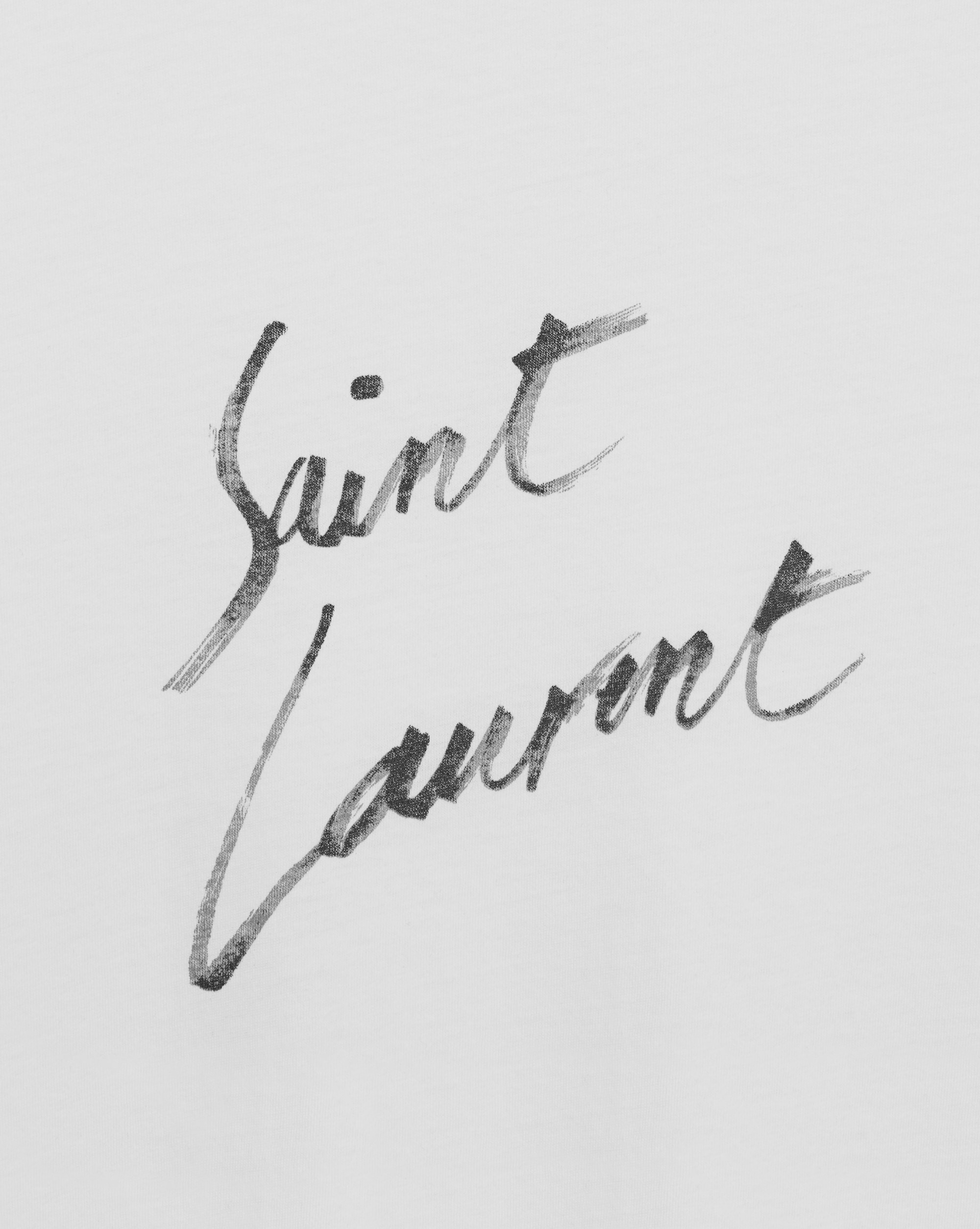 Saint Laurent Oversized SAINT LAURENT Signature T Shirt In Ivory And ...