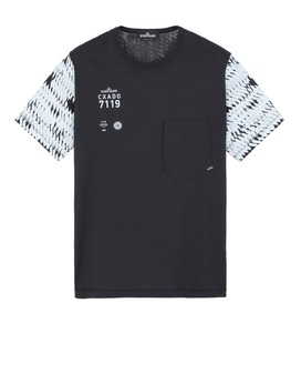 STONE ISLAND SHADOW PROJECT 20110 PRINTED SS CATCH POCKET-T Short sleeve t-shirt Man Black