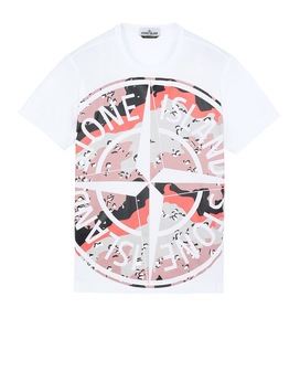 STONE ISLAND 23386 DESERT CAMO Short sleeve t-shirt Man White