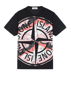 STONE ISLAND 23386 DESERT CAMO T-Shirt Herr Schwarz