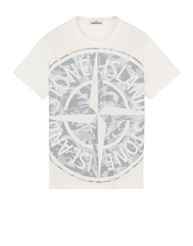 STONE ISLAND 23391 BIG LOOM Short sleeve t-shirt Man Ivory