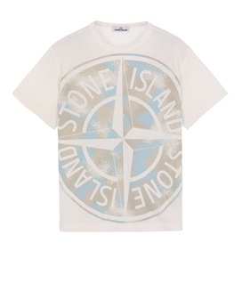 STONE ISLAND 23388 CAMO DÉVORÉ CAMISETA DE MANGA CORTA Hombre Marfil