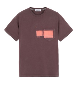 STONE ISLAND 24685“DRONE THREE” Short sleeve t-shirt Man MAHOGANY BROWN