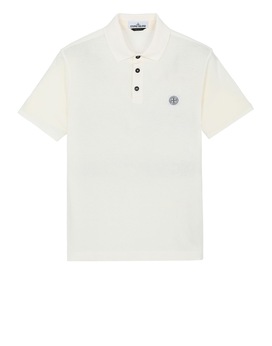 STONE ISLAND 22257“FISSATO”DYE TREATMENT Polo shirt Man Ivory