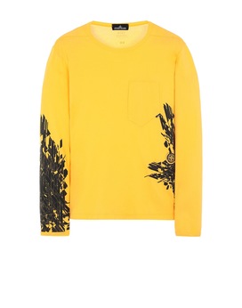 STONE ISLAND SHADOW PROJECT 20215 PRINTED LS CATCH POCKET-T1 Long sleeve t-shirt Man Yellow