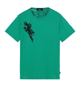 STONE ISLAND SHADOW PROJECT 20110 PRINTED SS T-SHIRT Short sleeve t-shirt Man Emerald Green