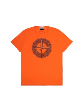STONE ISLAND JUNIOR 21658 短袖 T 恤 男士 荧光橙色