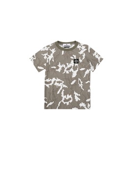 STONE ISLAND JUNIOR 21650 CAMOUFLAGE 短袖 T 恤 男士 米色