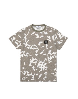STONE ISLAND JUNIOR 21650 CAMOUFLAGE 短袖 T 恤 男士 米色