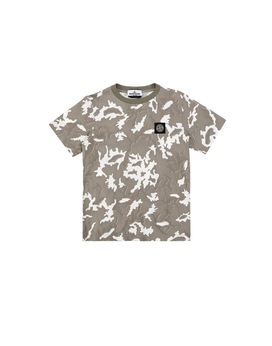 STONE ISLAND JUNIOR 21650 CAMOUFLAGE 短袖 T 恤 男士 米色