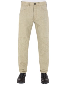 STONE ISLAND J03J1 PANAMA PLACCATO RE-T TROUSERS - 5 POCKETS Man Dark Beige