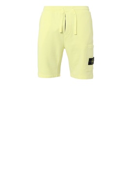 STONE ISLAND 64651 FLEECE BERMUDA SHORTS Man Lemon