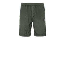 STONE ISLAND 66736 NYLON METAL RIPSTOP FLEECE BERMUDA SHORTS Man Olive Green