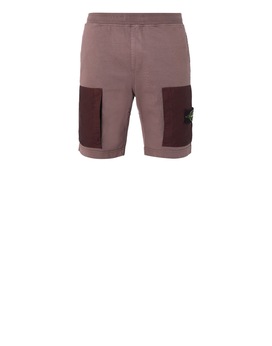 STONE ISLAND 62353 FLEECE BERMUDA SHORTS Man MAHOGANY BROWN