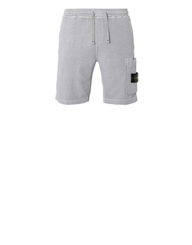 STONE ISLAND 63460 T.CO+OLD FLEECE BERMUDA SHORTS Man Dust Grey