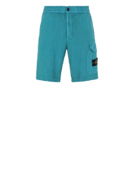 STONE ISLAND L0301“FISSATO”DYE TREATMENT Bermuda shorts Man Turquoise