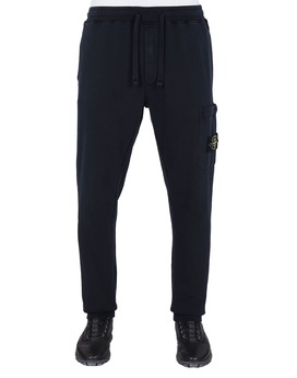 STONE ISLAND 64551 Fleece Trousers Man Blue