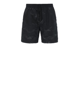 STONE ISLAND SHADOW PROJECT B0316 STRIPED TRUNKS SHADOW PROJECT SWIM SHORTS Man Black