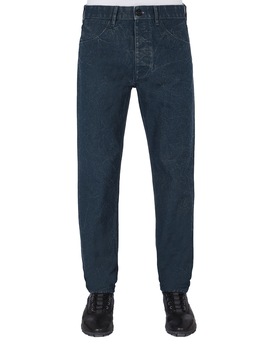 STONE ISLAND J02J1 PANAMA PLACCATO RE-T TROUSERS - 5 POCKETS Man Marine Blue