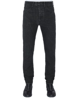 STONE ISLAND J01J1 PANAMA PLACCATO SL TROUSERS - 5 POCKETS Man Black