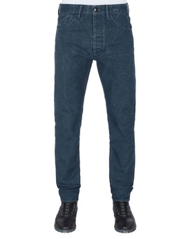 STONE ISLAND J01J1 PANAMA PLACCATO SL TROUSERS - 5 POCKETS Man Marine Blue