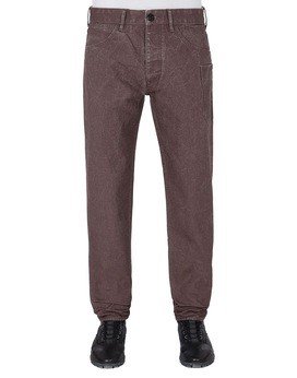 STONE ISLAND J04J1 PANAMA PLACCATO RE-T TROUSERS - 5 POCKETS Man MAHOGANY BROWN