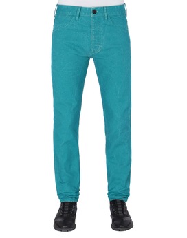 STONE ISLAND J01J1 PANAMA PLACCATO SL TROUSERS - 5 POCKETS Man Turquoise