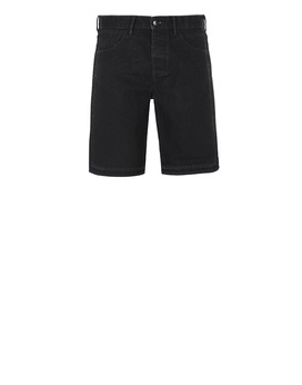 STONE ISLAND L11J1 PANAMA PLACCATO Bermuda shorts Man Black
