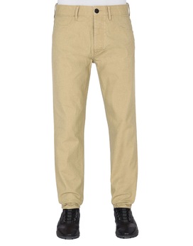 STONE ISLAND J02J1 PANAMA PLACCATO RE-T TROUSERS - 5 POCKETS Man Dark Beige