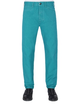 STONE ISLAND J02J1 PANAMA PLACCATO RE-T TROUSERS - 5 POCKETS Man Turquoise