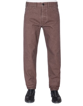 STONE ISLAND J02J1 PANAMA PLACCATO RE-T TROUSERS - 5 POCKETS Man MAHOGANY BROWN