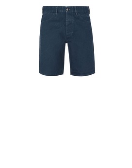 STONE ISLAND L11J1 PANAMA PLACCATO Bermuda shorts Man Marine Blue