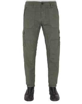 STONE ISLAND 32029 S.I.PA/PL SEERSUCKER-TC Pantalón Hombre Verde oliva