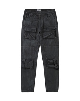 STONE ISLAND JUNIOR 30536 BRUSH TREATMENT 长裤 男士 黑色