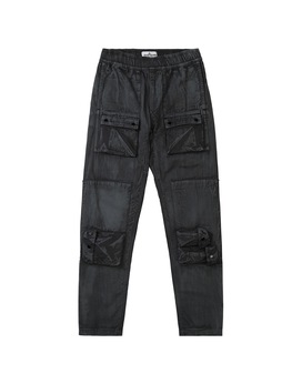 STONE ISLAND JUNIOR 30536 BRUSH TREATMENT 长裤 男士 黑色