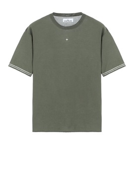 STONE ISLAND 525A9 Short sleeve jumper Man Olive Green