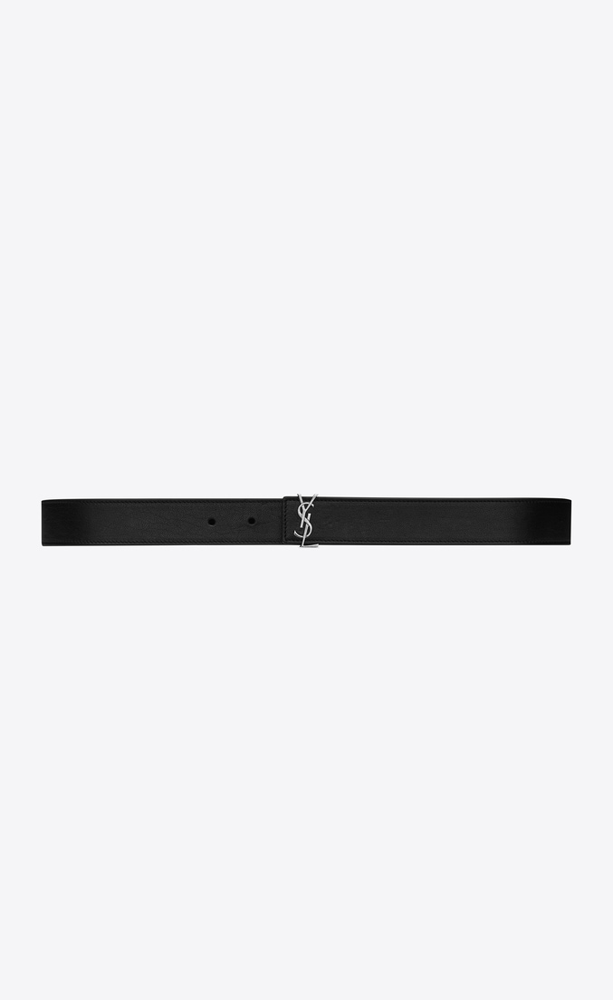 Saint Laurent Prong Buckle Belt In Black Leather