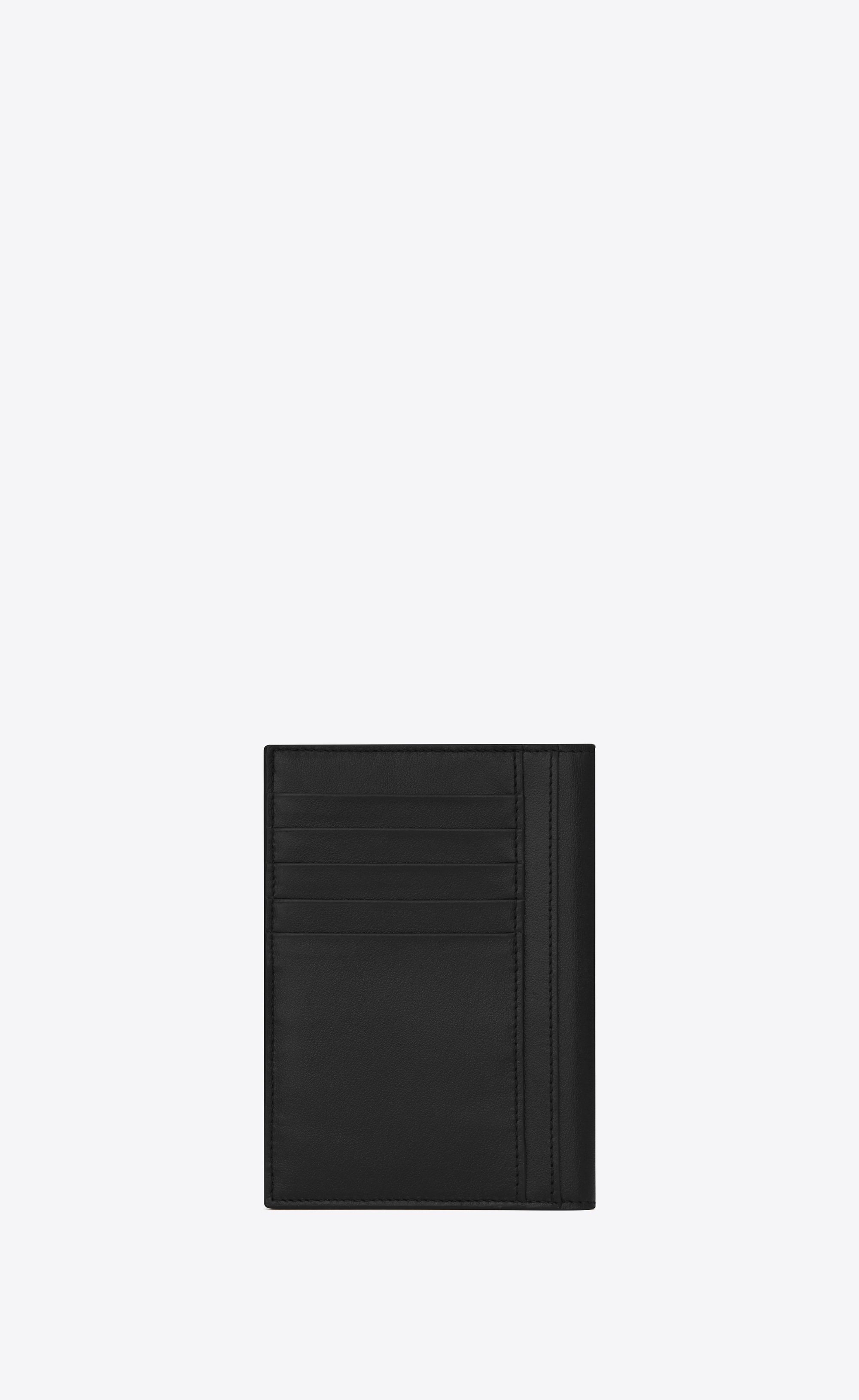 Saint Laurent Saint Laurent Print Passport Case In Black Leather