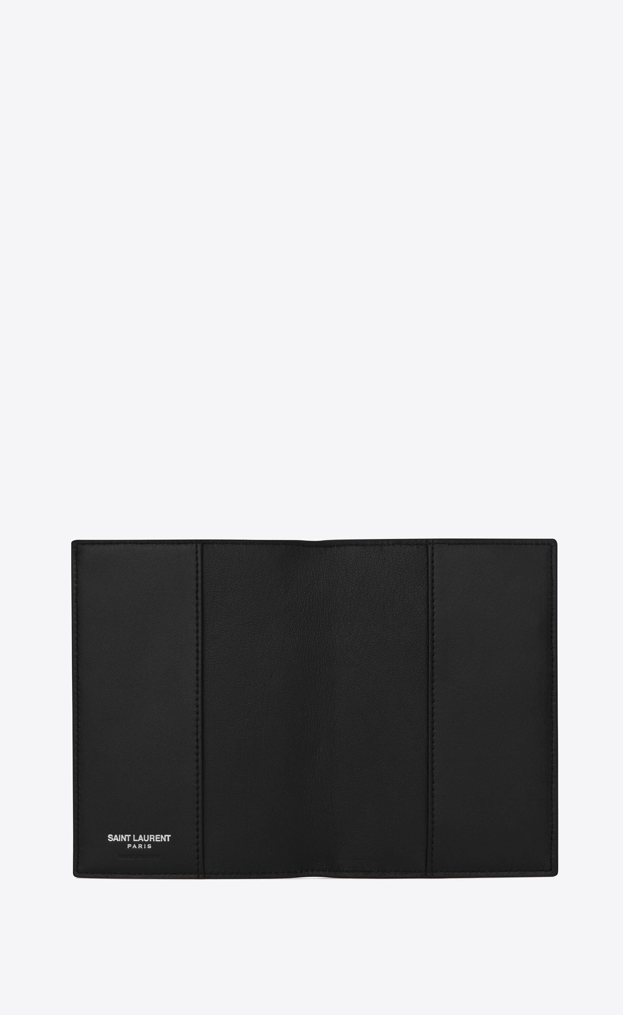 Saint Laurent Saint Laurent Print Passport Case In Black Leather