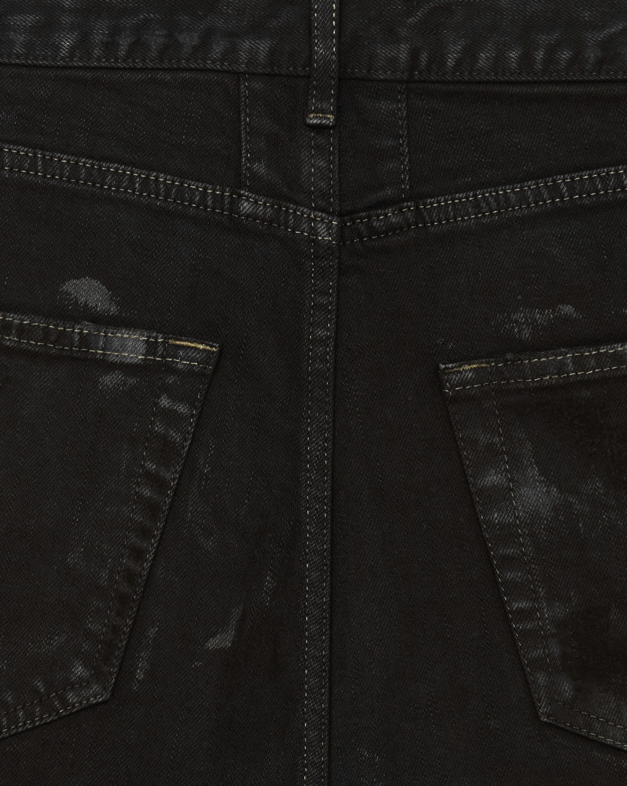 Saint Laurent ORIGINAL LOW WAISTED SKINNY JEAN IN Stained Effect Black