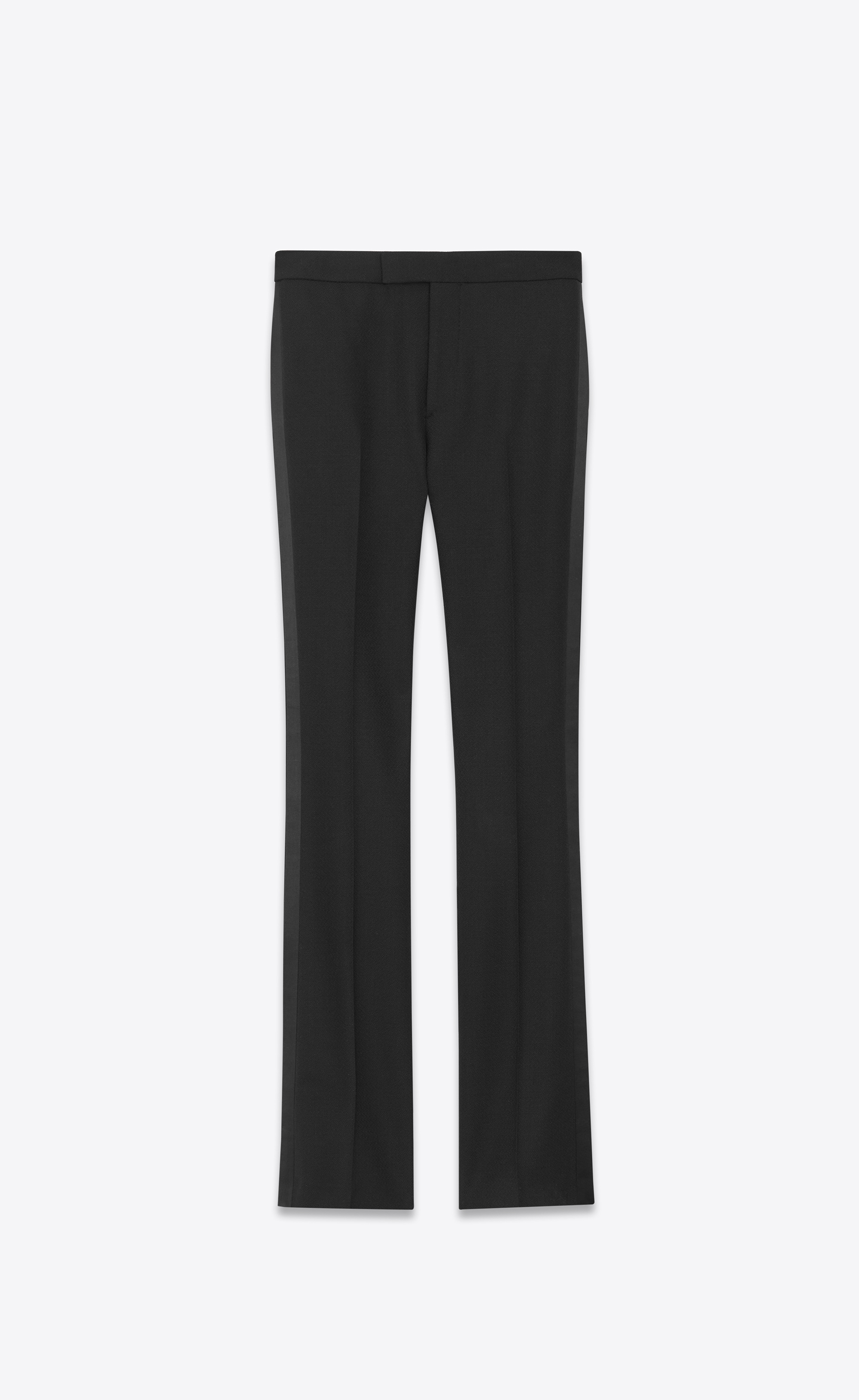Saint Laurent Iconic LE SMOKING 70's Flared Trouser In Black Virgin ...