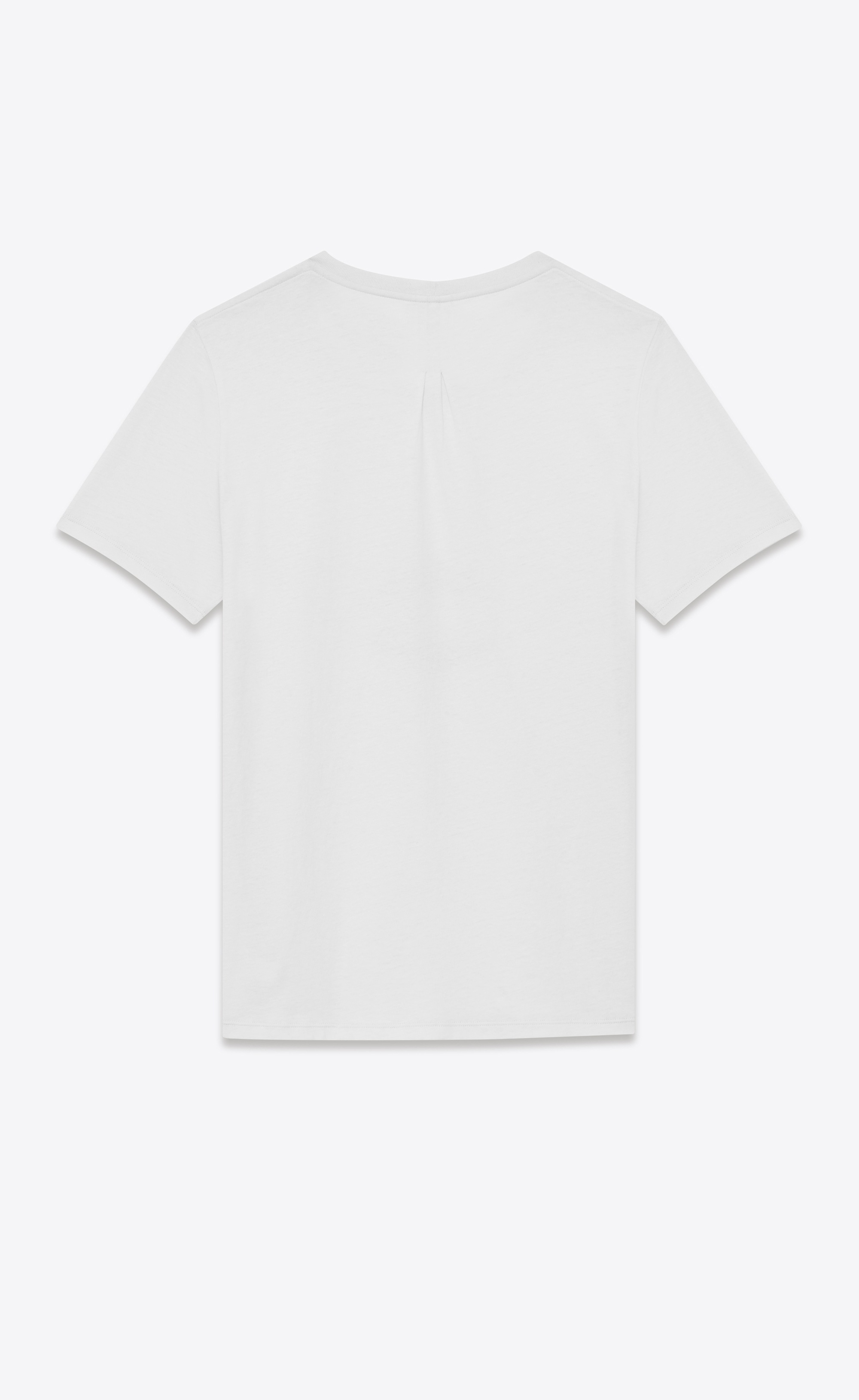 Saint Laurent PALLADIUM T Shirt In Ivory And Black Cotton Jersey | YSL.com