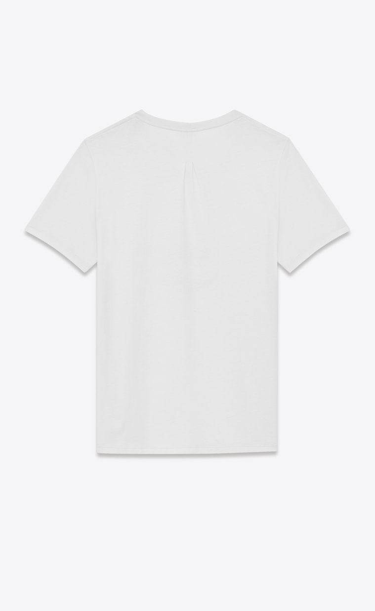 Saint Laurent PALLADIUM T Shirt In Ivory And Black Cotton Jersey | YSL.com
