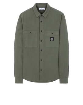 STONE ISLAND 11637 SEERSUCKER CO-TC Long sleeve shirt Man Olive Green